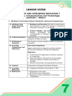 Lesson Guide: Technology and Livelihood Education 7 (Information, Communication and Technology)