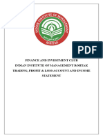 Trading Profit & Loss Income Statement