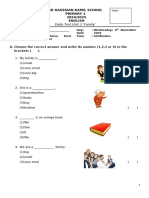 P1 English Test Unit 3 Family 2024 2025