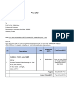 Draft Price Offer For Feces Analyzer and Reagents For Bsmmu