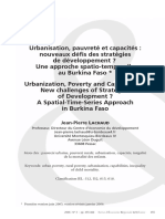 Urbanisation Pauvrete Et Capacites Nouveaux Defis Des Strategies de Developpement