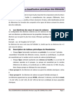 CHAPITRE IV: La Classification Périodique Des Éléments: I. Les Électrons Du Et Ceux de Valence