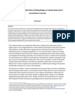 Think Tanks and Public Policy: Building Bridges or Creative Destruction? A Practitioner's Account