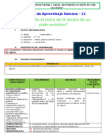 Sesion 31.08.23 - Calculando El Costo de La Receta de Un Plato Nutritivo