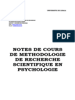 Unite 1 Methodologie de Recherche Scientifique en Psychologie