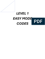 CC 40 Easy Level 1 Codes