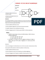 Fiche de Travau Diriges N°2 de Circuit Numerique: Exercice 1 Circuit Logique Combinatoire