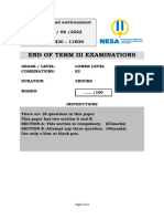 Geography and Environment S2 QUESTION AND Marking Guide