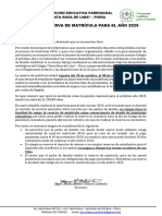 Reserva de Matrícula para El Año 2025