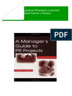 Get A Manager S Guide To PR Projects A Practical Approach Patricia J. Parsons Free All Chapters