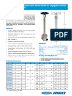 Rego Goddard Stainless Steel Globe Valves For Cryogenic Service SK Advantage Series