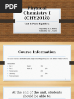 CHY2018 Unit 1 Lecture. Phase Equilibria