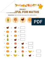 Thanksgiving Grade 1 Math Worksheet