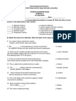 Grade 3 Science 2nd Quarter Exam S.Y. 24-25