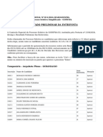 Resultado Preliminar Da Entrevista Edital N 0112024â Seadgoinfra Goinfra 186