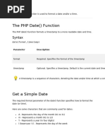 The PHP Date and Time