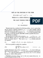 Note On The Functions of The Form: Which in A Given Interval Differ The Least Possible From Zero