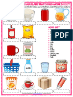 Containers Vocabulary Esl Matching Exercise Worksheet For Kids