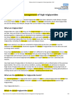 Dietary Advice For Management of High Triglycerides