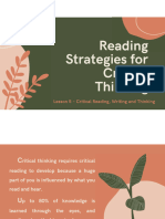 5 - Reading Strategies For Critical Thinking