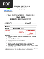 Final Exam Grammar IV