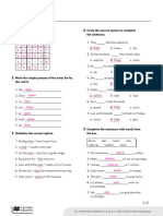 Grammar Drill 02 Simple Present Tense Answer Key