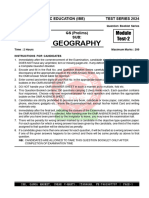 Module Test 2 (Geography), Question With Answerkey