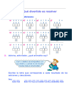 Sumas y Restas de Números de Cuarto Grado