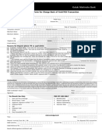 Request Form For Charge Back of Pos Transaction