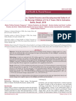 Impact of Malocclusion Dental Trauma and Developmental Defects of Enamel in Quality of Life Among Children of 3 To 5 Years Old in