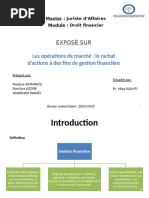 0911 Droit Financier - Opérations de Marché - Rachat Des Actions - S3