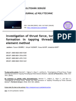 Investigation of Thrust Force, Torque and Chipformation in Tapping Threading by Finiteelement Method