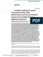 Sustainable Coatings For Green Solar Photovoltaic