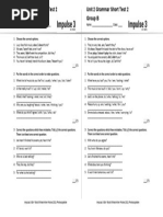 Unit 2 Grammar Short Test 2 A+b