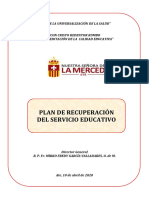 Plan de Recuperación Del Servicio Educativo