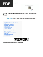 At1 2200x Single Phase VFD Drive Inverter Manual