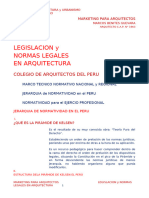 LEGISLACION y NORMAS LEGALES en ARQUITECTURA