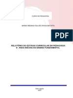 Relatório Do Estágio Curricular em Pedagogia Ii - Anos Iniciais Do Ensino Fundamental