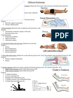 Different Patient Positionings