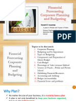 Financial Forecasting Corporate Planning and Budgeting Fiscal Management Report of Keneth Inocentes