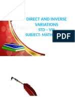 Class-8 Maths Direct & Inverse Variation