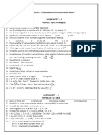 Class X Maths Worksheets