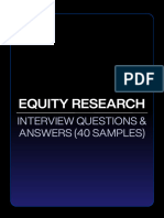 Equity Research - Interview Questions and Answers