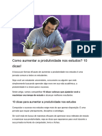 TEXTO PARCERIA - Como Aumentar A Produtividade Nos Estudos - 10 Dicas!