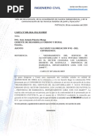 Carta N°009 - Carta e Informe de Conformidad de Valorizacion N°02 Del Contratista - Obra Chanana - Ultimo