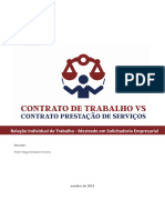 Direito Do Trabalho - O Contrato de Trabalho Vs Contrato Prestação de Serviço