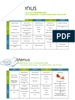 Menus: SEMAINE 49 Du 5 Au 9 DECEMBRE 2022