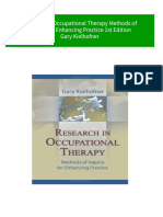 Research in Occupational Therapy Methods of Inquiry For Enhancing Practice 1st Edition Gary Kielhofner Download PDF