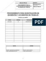 PC - CDV-SST-010 Prodedimiento para La Investigacion de Incidentes