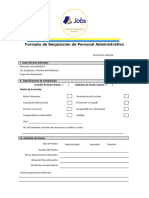 Formato de Requisicion de Personal Administrativo